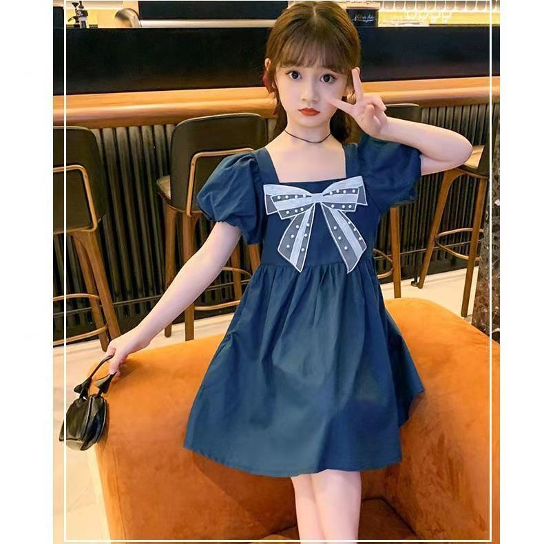 Đầm Đính Nơ Thời Trang Mùa Hè Hàn Quốc Cho Bé Gái 1-2 - 3-4 - 5 Đến 6-7 Đến 8 To 9-10 Đến 11-12 - 13 Tuổi 2022 Mới