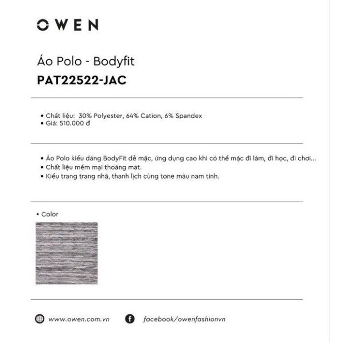 OWEN - Áo Polo nam ngắn tay Owen màu đen 22522 - Áo thun có cổ nam - OWEN Flagship Store