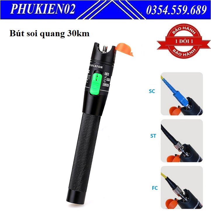 Bút soi sợi quang 30Km HT-30 - bút test quang, đèn soi cáp quang thiết kế nhỏ gọn chất lượng cao, độ bền cao