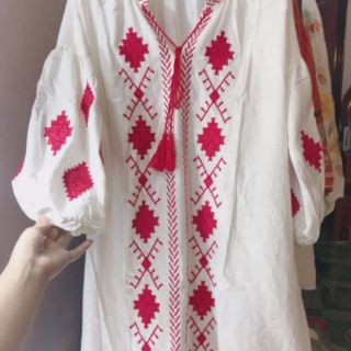 Váy vintage Thêu Thổ Cẩm
