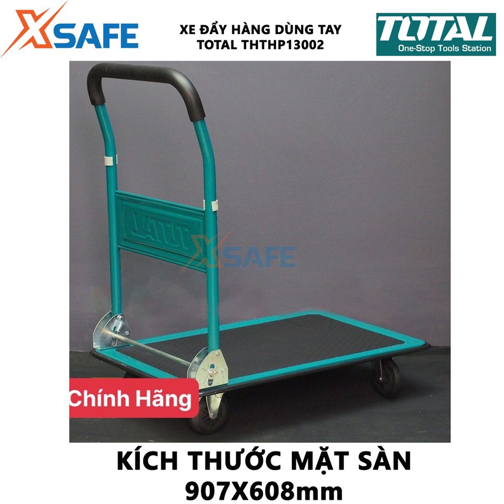 Xe đẩy hàng TOTAL THTHP13002 Xe đẩy hàng gấp gọn Khả năng tải 300kg Bánh xe PU kích thước 5 inch - Chính hãng