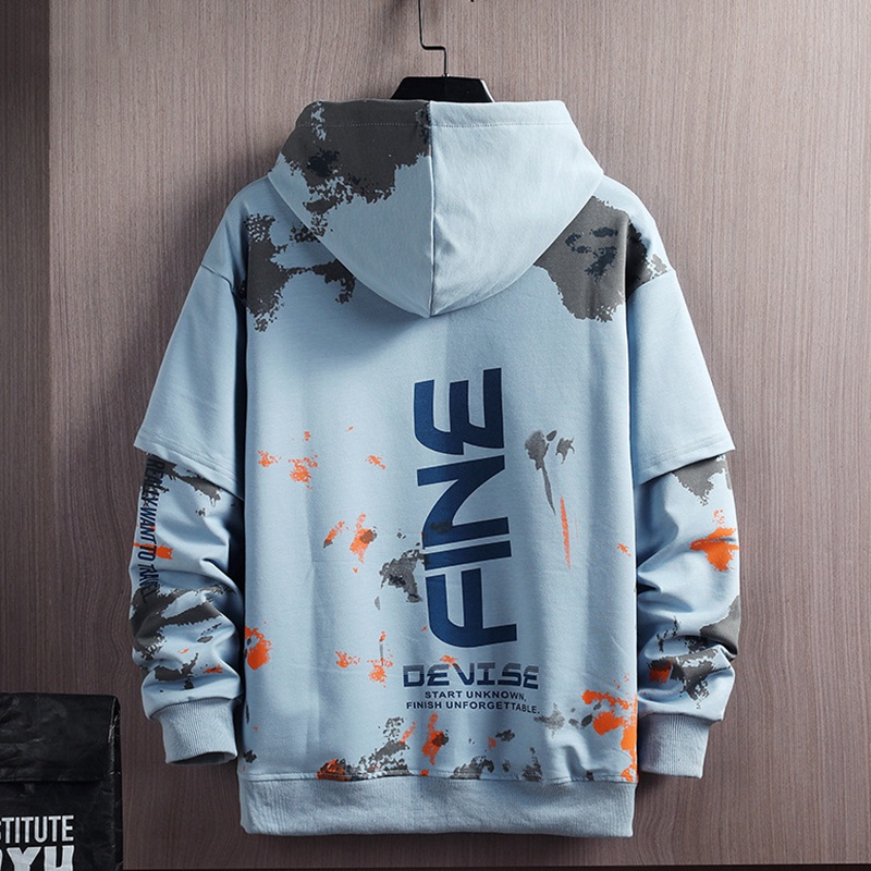 Áo hoodie IELGY tay dài dáng rộng in họa tiết cá tính hợp thời trang cho nam