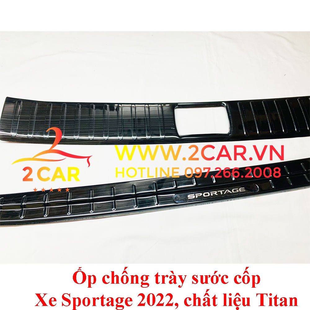 Ốp chống trầy cốp trong, ngoài xe KIA Sportage 2022, 2023 chất liệu TITAN cao cấp, chống trày sước cốp Sportage Titan
