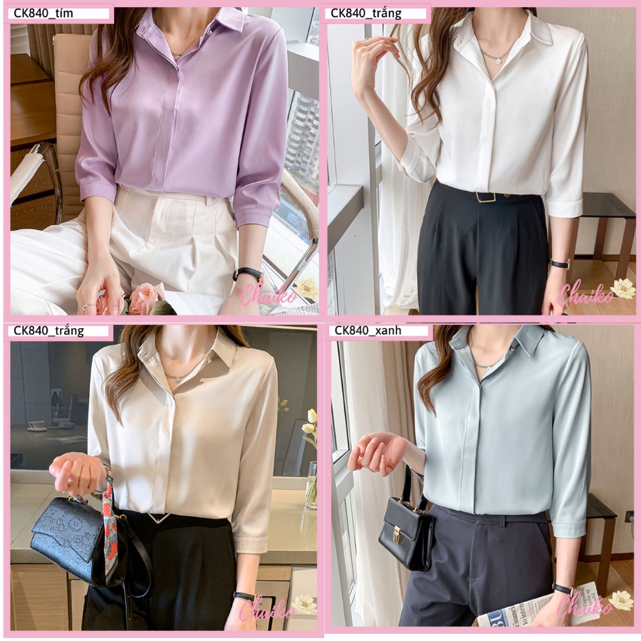 Áo sơ mi tay lửng bigsize_vải lụa