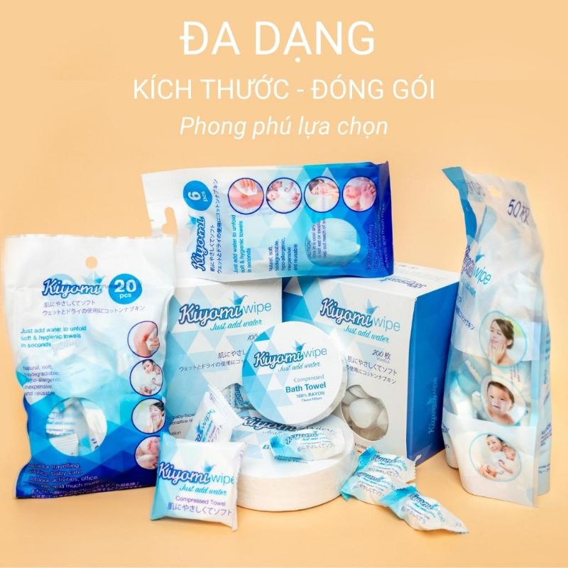 [Hoả Tốc Q10] Khăn giấy nén Kiyomi - Dạng viên kẹo