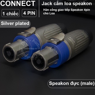 Jack loa cổng đực 4 pin nhân đồng mạ bạc 1 chiếc - Speakon male jack plug