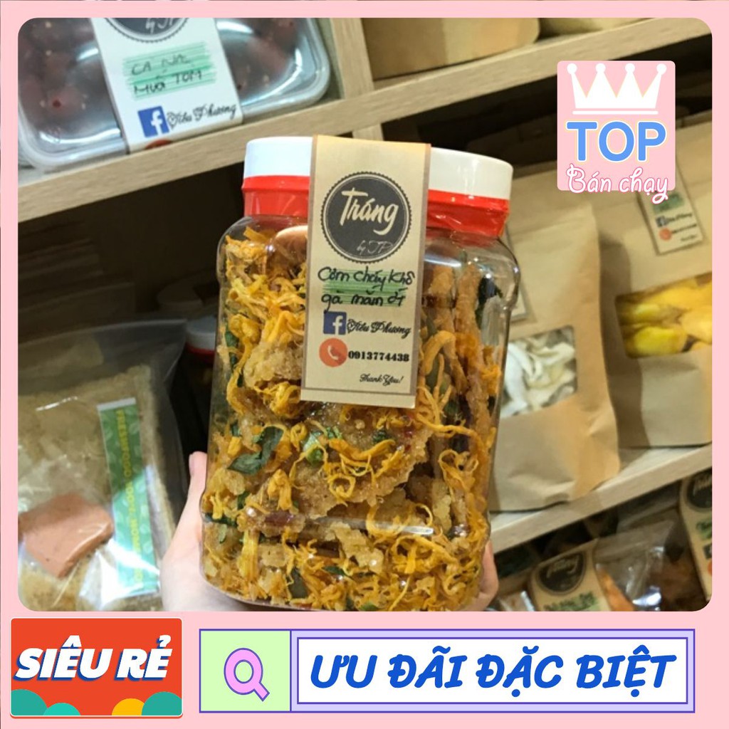 3 HỘP Cơm cháy lắc khô gà lá chanh 450gr