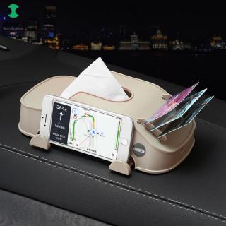 Car Tissue Box Multi-function Mobile Phone Bracket Inserter Auto Tissue Box Container 3 in 1 Paper