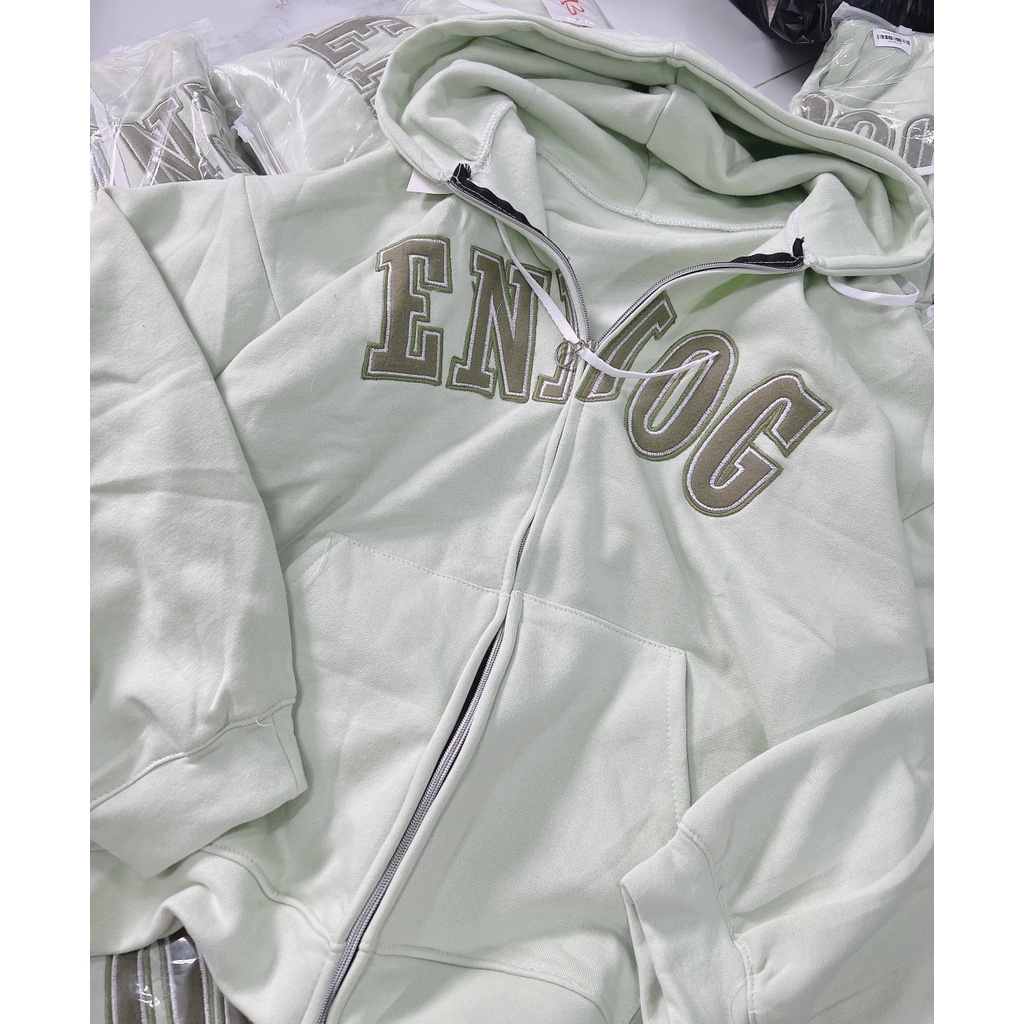 Khoác Nỉ Mũ 2 Lớp Dáng Rộng Nam Nữ Chữ En Unisex Khoác Mũ Rộng