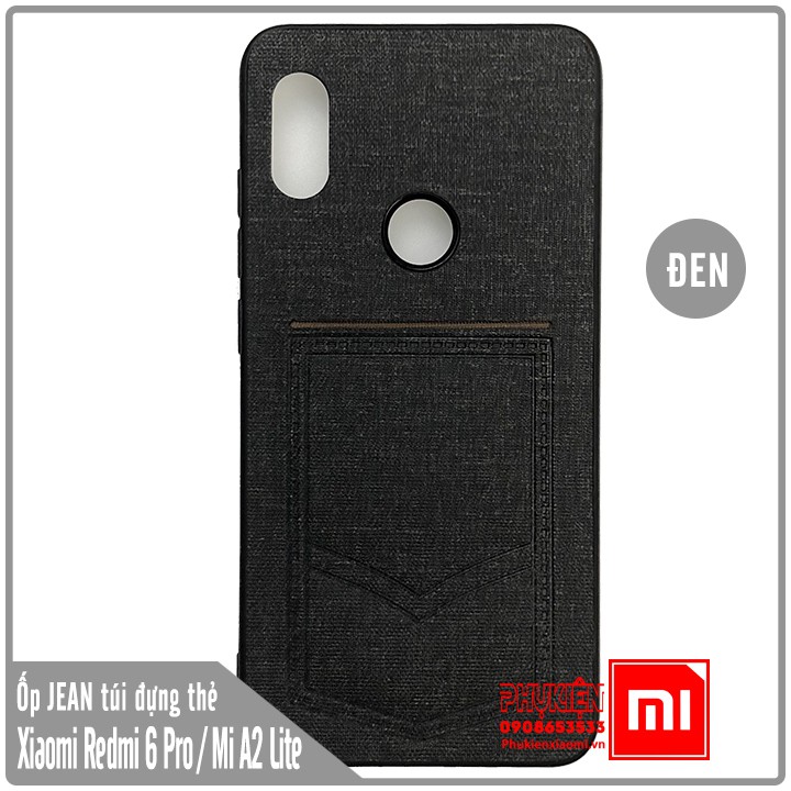 Ốp lưng Xiaomi Redmi 6 Pro / Mi A2 Lite giả JEAN túi đựng