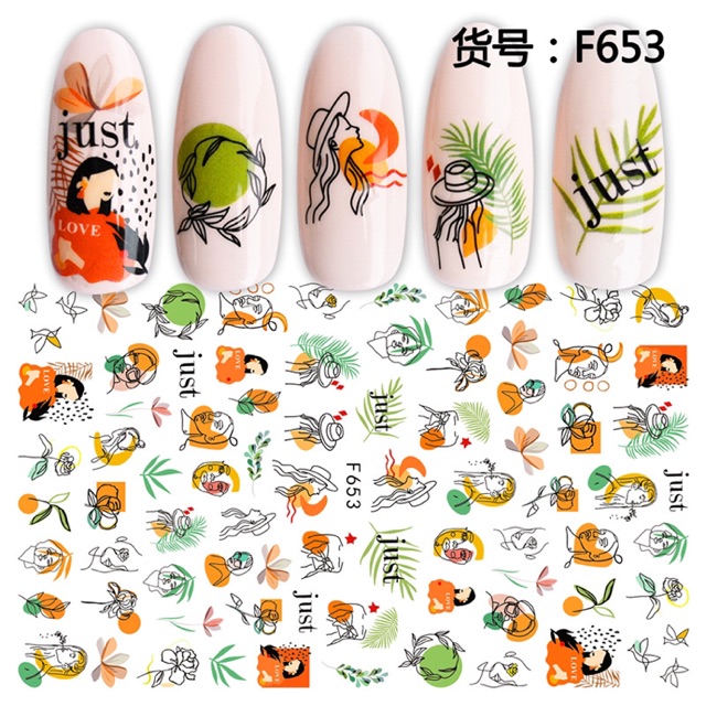 sticker dán móng tay nail mầu mới mùa hè