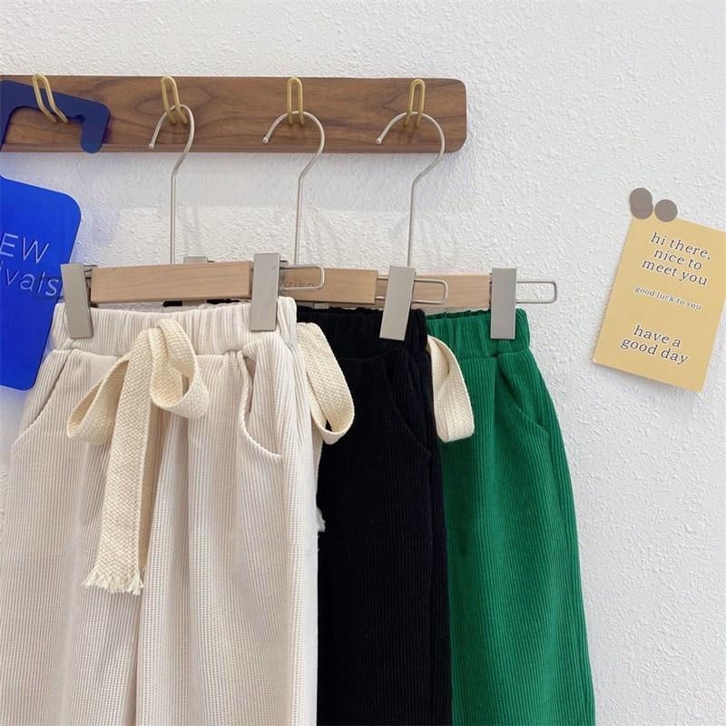 Quần Cotton Ống Rộng Thoải Mái Phong Cách Hàn Quốc Dễ Phối Đồ Cho Bé Gái