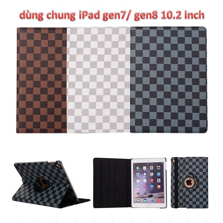 Bao da iPad 10.2 inch Gen 7 2019 / Gen 8 2020 xoay 360 vân caro