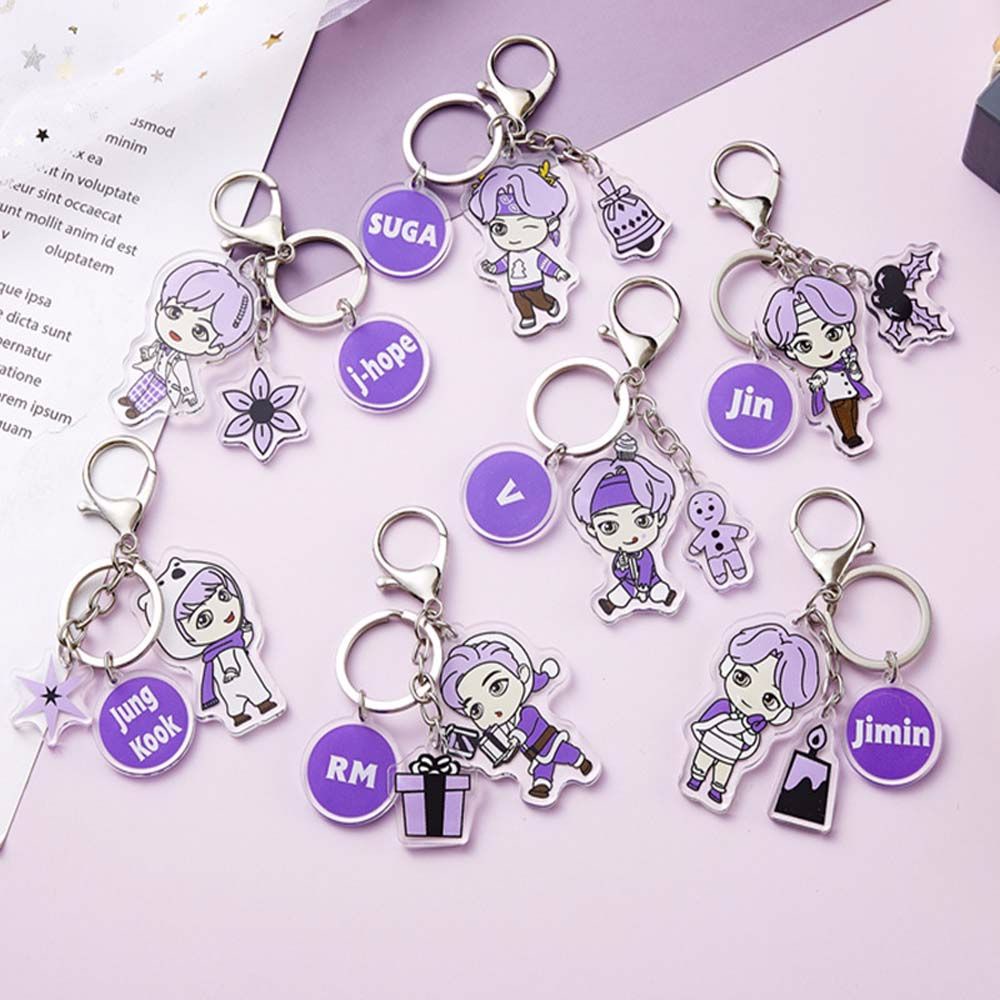 Móc Chìa Khóa In Hình Các Thành Viên Nhóm Bts