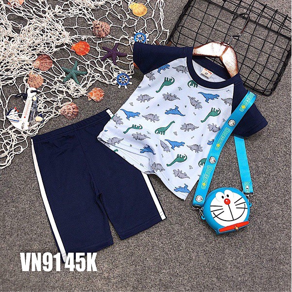 [Made In Vietnam] Bộ Ngắn Cotton Bé Trai 10-18KG, Hình In Siêu Đẹp.