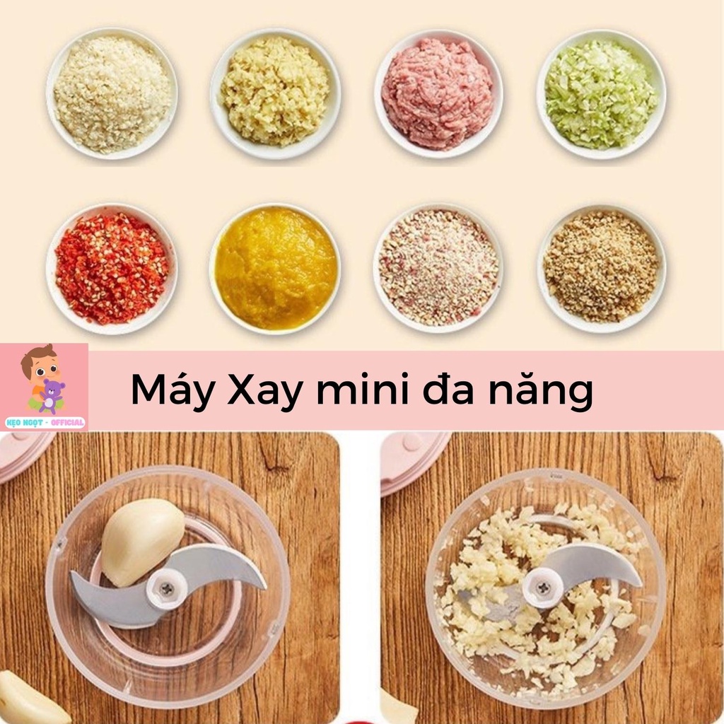 Máy Xay Sạc Điện Mini Đa Năng, xay đồ ăn dặm cho bé, xay thịt, tỏi, ướt, rau củ... MX01