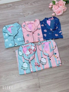 Bán sỉ bộ pijama lụa dài tay