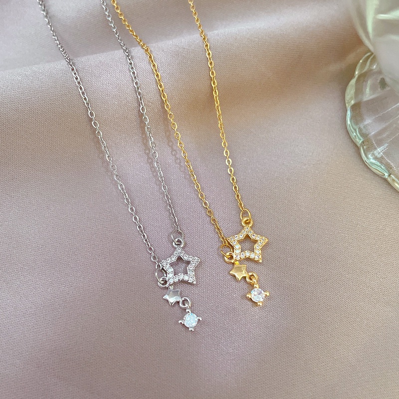 Dây chuyền, vòng cổ nữ đính đá nhân tạo, titan không gỉ sang trọng và thanh lịch LOZI (VCNU03)