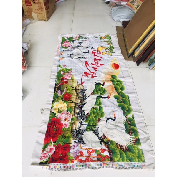 Tranh thêu thành phẩm đã thêu phú quí bình an 140 x60cm