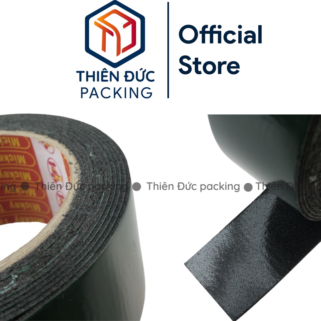 Băng dính xốp xanh 2 mặt loại tốt, siêu dính, chịu nhiệt dùng dán thảm, xốp cách nhiệt