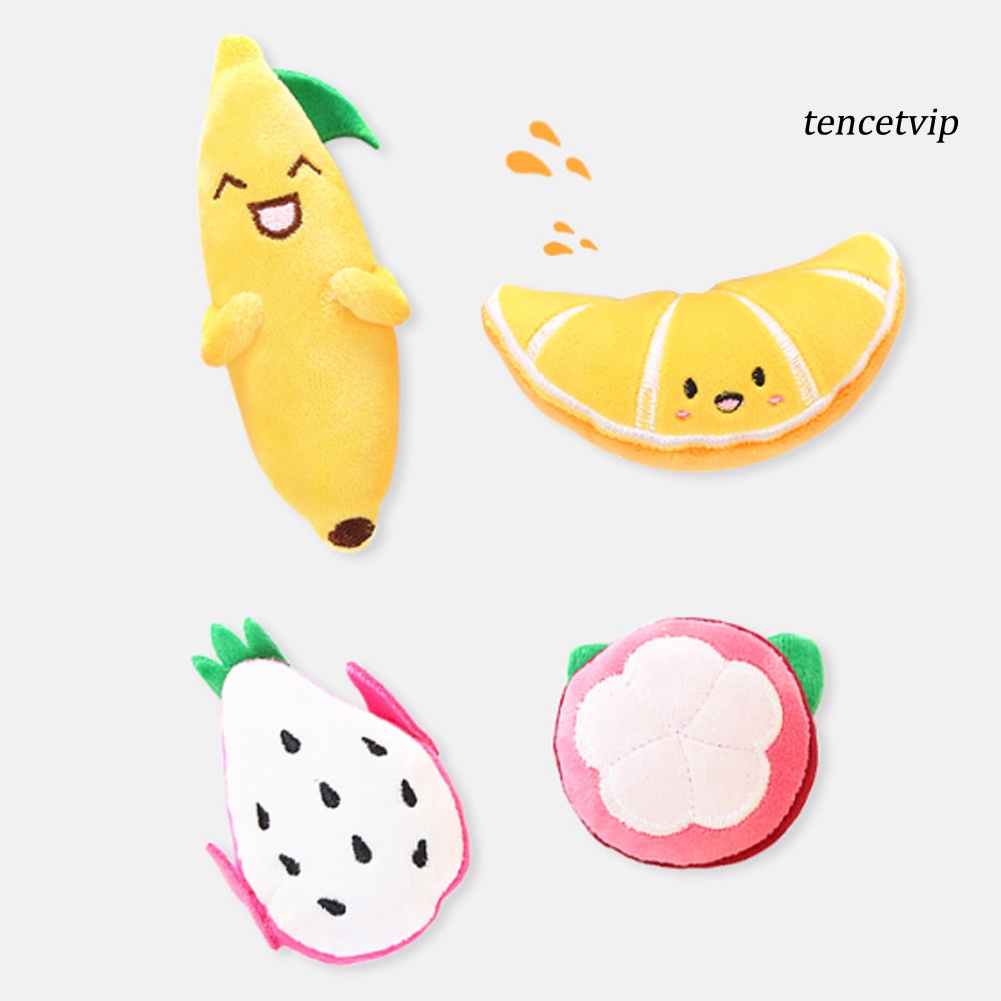 Đồ chơi gặm hình trái cây hoạt hình bằng vải bông chống cắn cho thú cưng