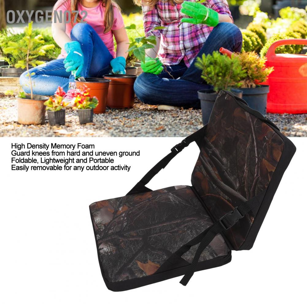 Oxygen072 Kneeling Pad Foldable Thickened Soft Foam Kneeler Sit Cushion with Backrest for Gardening Camping Fishing