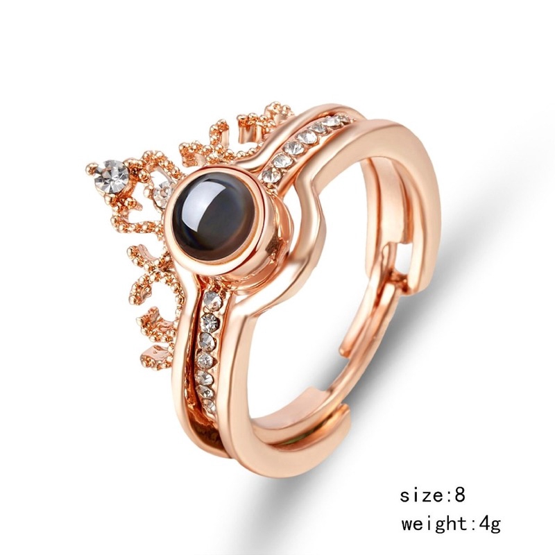 Nhẫn cặp Gmai có chữ I LOVE YOU 100 ngôn ngữ thời trang 2 trong 1 độc đáo