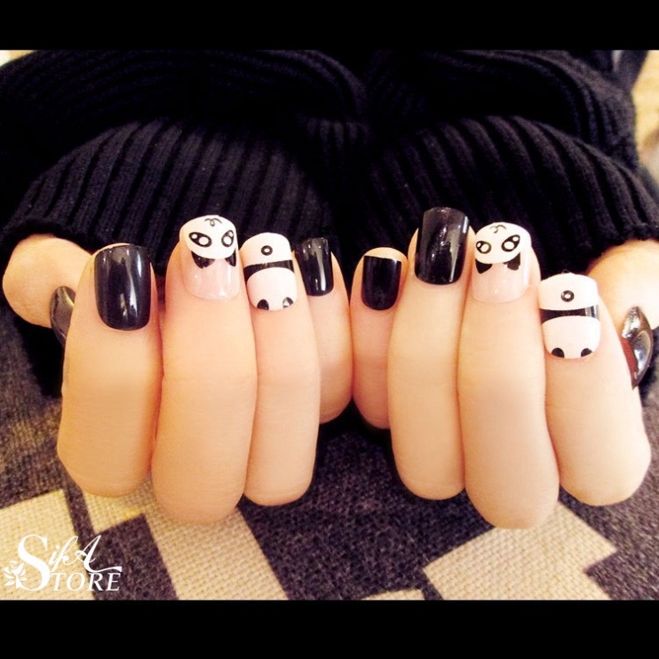 Móng Tay Giả ❤️𝑭𝒓𝒆𝒆𝒔𝒉𝒊𝒑❤️ Bộ 24 Móng Tay Giả Hoạt Hình Gấu Trúc Dễ Thương