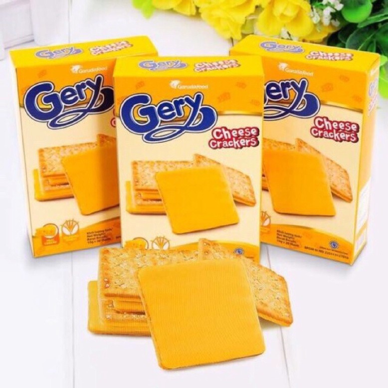 [ Mua nhiều hỗ trợ giảm giá] Bánh Cracker Phô Mai Đường Gery siêu béo ngậy Hộp 300g 30 cái và 200g 20cái