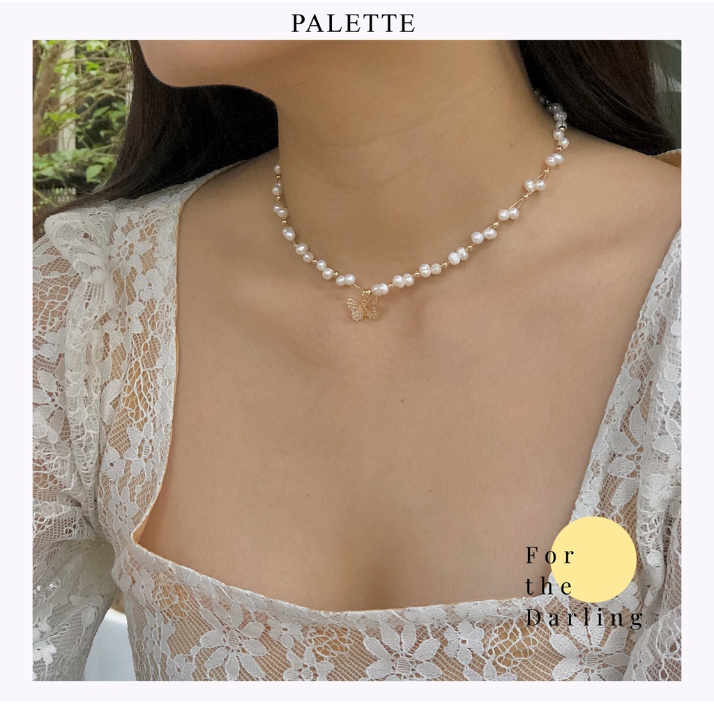 Vòng choker ngọc charm Butterfly