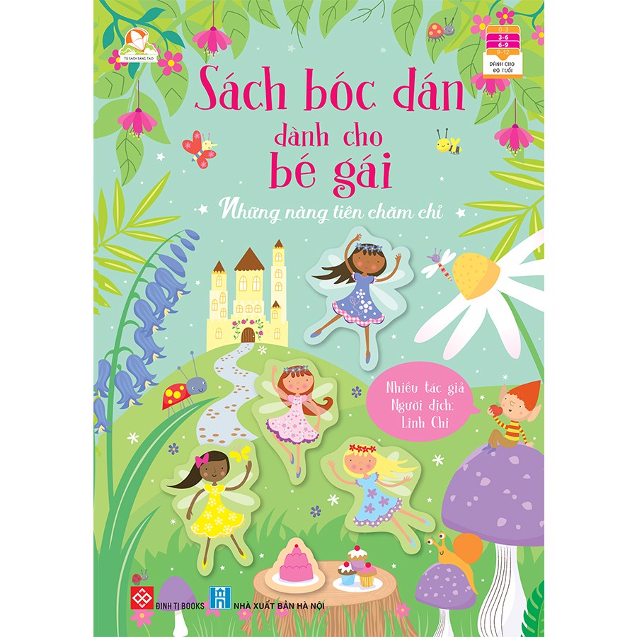 Sách - Sách bóc dán dành cho bé gái - Những nàng tiên chăm chỉ - Dán hình cho bé gái 3 - 9 tuổi