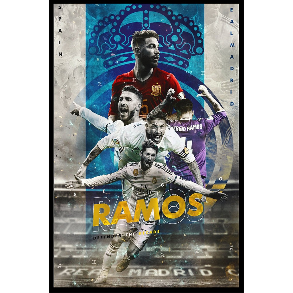 Tranh Cầu Thủ Bóng Đá Sergio Ramos