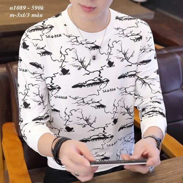 Áo thun nam dài tay 3D cổ tròn nhiều họa tiết phom từ (45-80kg) | BigBuy360 - bigbuy360.vn