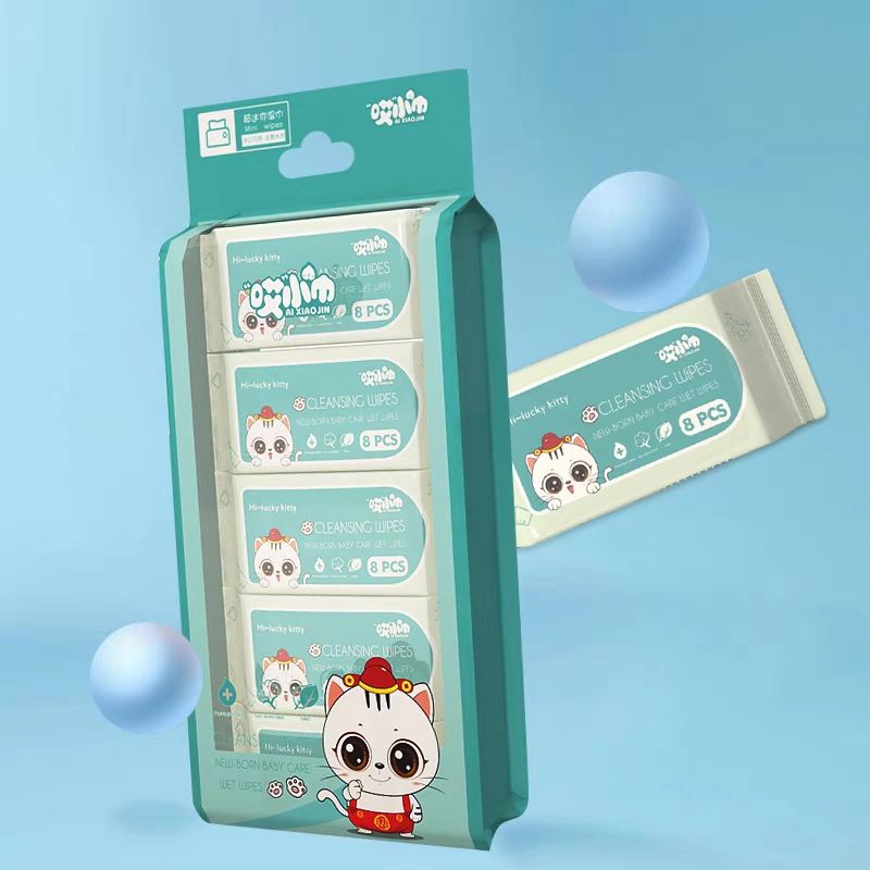 《Combo Tiết Kiệm 5 lốc 5 mẫu》Khăn ướt mini bỏ túi Tiện lợi - Tiết kiệm