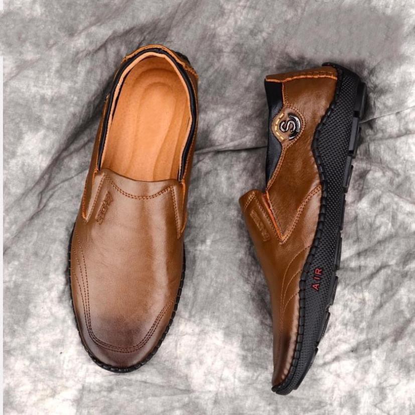 Giày da nam thời trang ĐẾ KHÂU CỰC BỀN ✅ Giày lười nam da bò cực mềm 🎁 Đế cao su siêu êm chân ✅ Mã KH5983 -b11