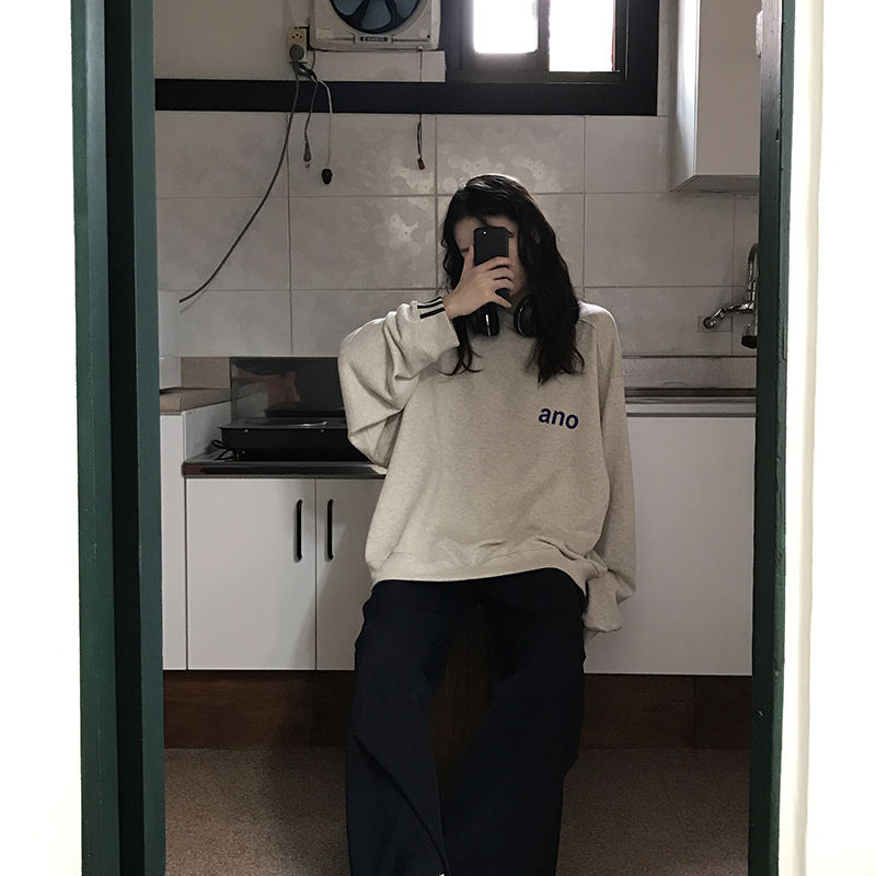 Áo Sweater Hàn Quốc Dáng Rộng Dài Tay Thời Trang Thu Đông 2020 Cho Nữ