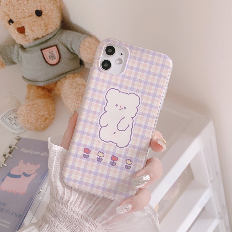 𝐂𝐨́ 𝐬𝐚̆̃𝐧 𝐜𝐡𝐨 𝐢𝐏𝐡𝐨𝐧𝐞 𝟏𝟐  Ốp iphone gấu trắng cute, ốp silicon dẻo mịn, bo kín 4 góc máy
