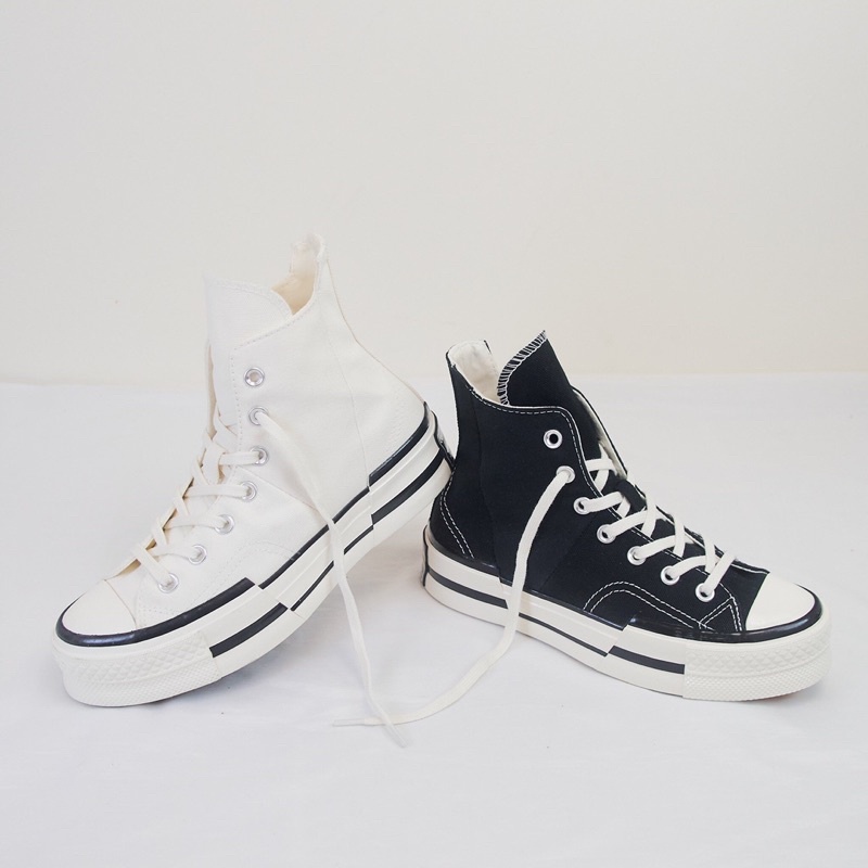 CHÍNH HÃNG | Giày Converse 1970s Plus Trắng, Đen Cổ Cao, Đế Độn 5cm  | IMMA.G