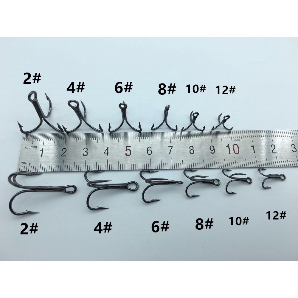 20 Cái Kích Thước 2# 4# 6# 8# 10# 12# Lưỡi Câu Cá Bằng Thép Carbon