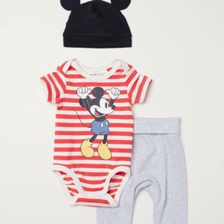 Set mickey kẻ đỏ