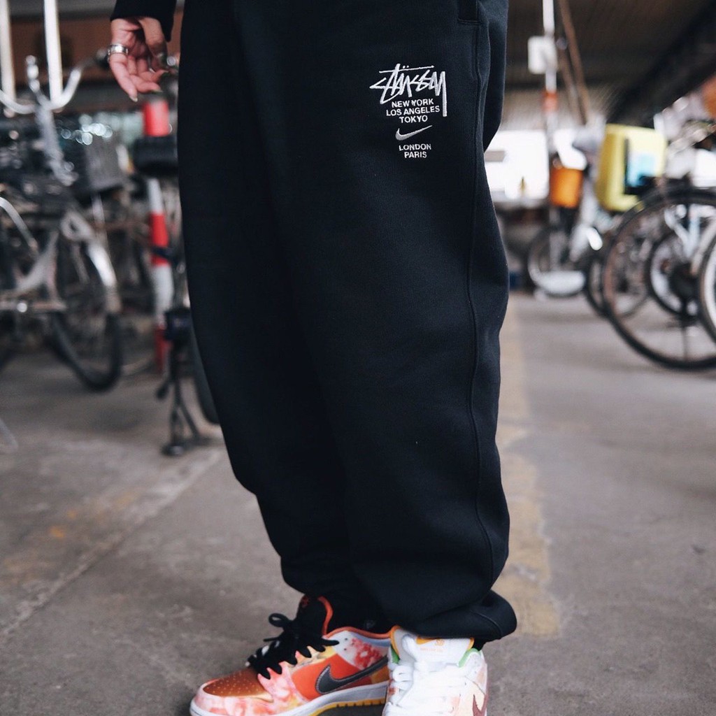 ▲■Nike x stussy 2021 Quần Dài Dáng Rộng Thoáng Khí Dành Cho Nam Và Nữ