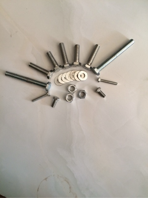 Bu lông, ê cu, long đen 6, 8, 10, 12