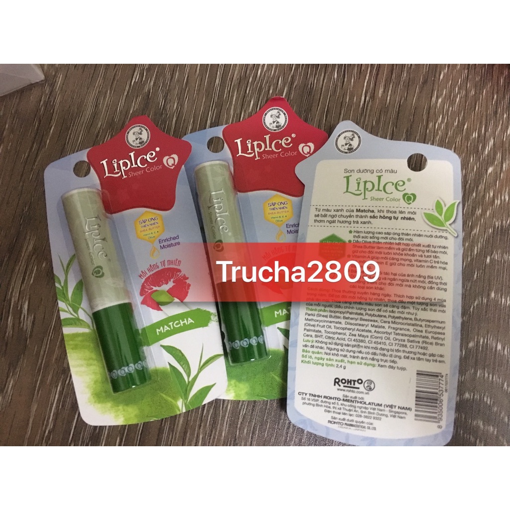 SON DƯỠNG CÓ MÀU LIPICE SHEER COLOR MATCHA TRÀ XANH