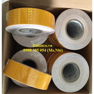 Bbăng keo phản quang kim cương màu vàng 5cm*45m hình thật - hàng sẵn-BKPQ-R018