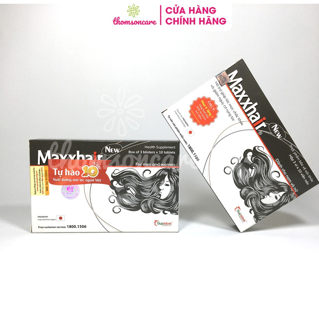 Maxxhair hỗ trợ giảm rụng tóc - Mua 6 tặng 1 bằng tem tích điểm Maxhair