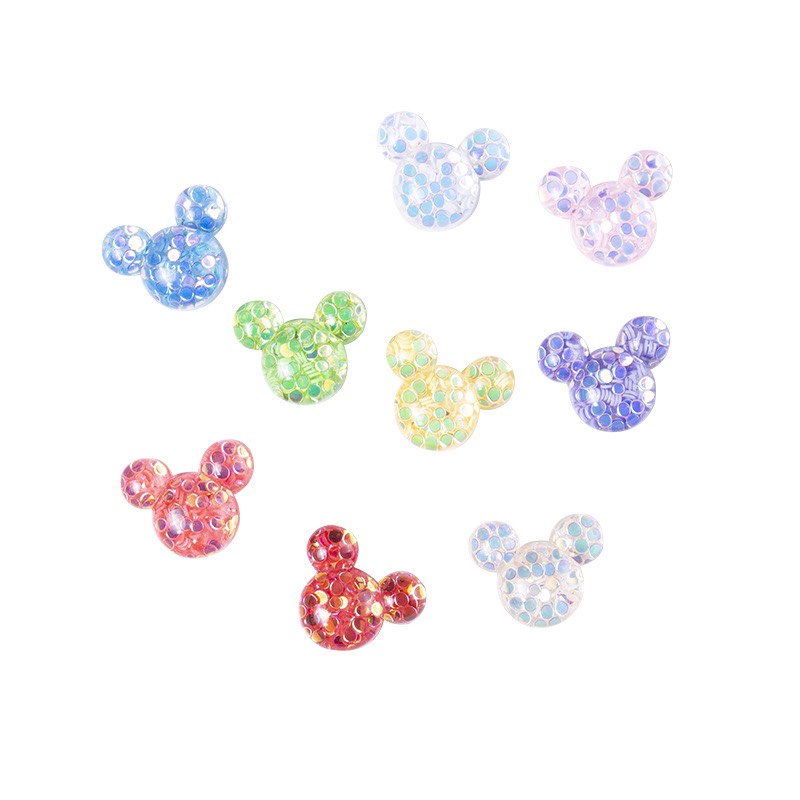 Charm (C282) slime/ Dụng Cụ Charm Nail [Ko Keo &amp; Nút] Hoạ Tiết Vân Trong Xinh Xắn (1.2cm)