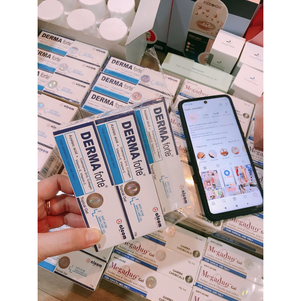 Gel giảm mụn, ngừa thâm sẹo, dưỡng trắng mịn da Gamma Derma Forte Gel 15g