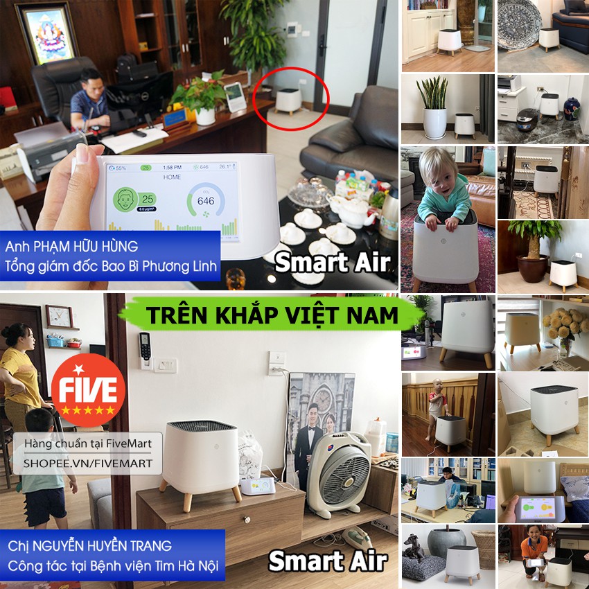 Máy lọc không khí Sqair - Smart AIR lọc bụi mịn vi khuẩn khói nấm mốc cực kỳ hiệu quả BH 3 năm Hàng Chính Hãng Mới 100%