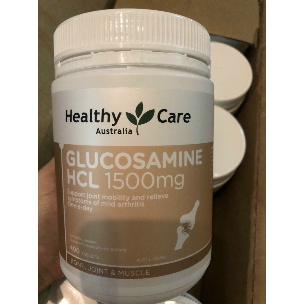 Viên uống hỗ trợ xương khớp Healthy Care Glucosamine HCL 1500mg 400 viên mẫu mới 2019