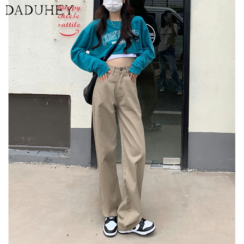 Quần jeans nữ lưng cao ống rộng phong cách Hàn Quốc hiện có 6 màu